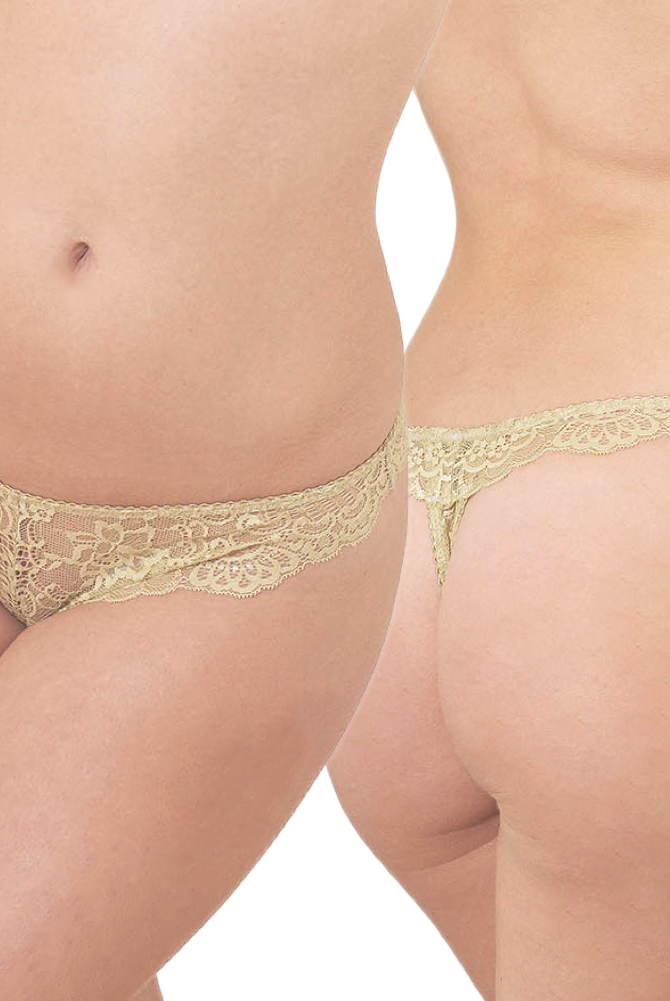 Lace Thong With Scalloped Edges Glamour - InvisiBra