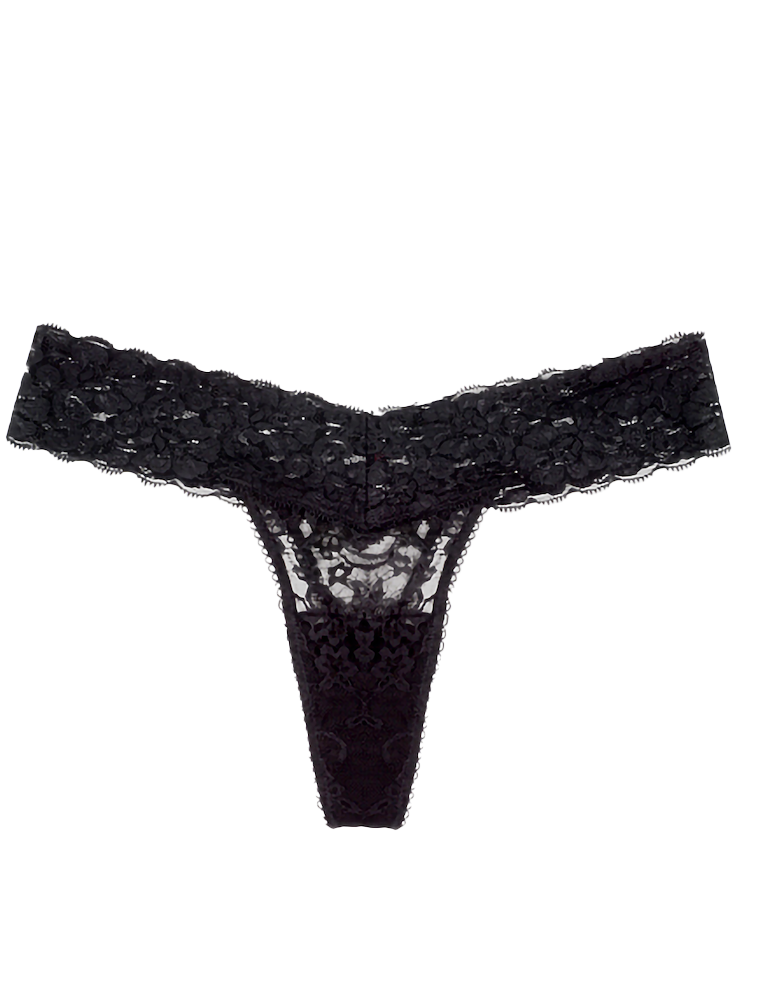 Lace Seamless Thong In Black Blackberry - InvisiBra