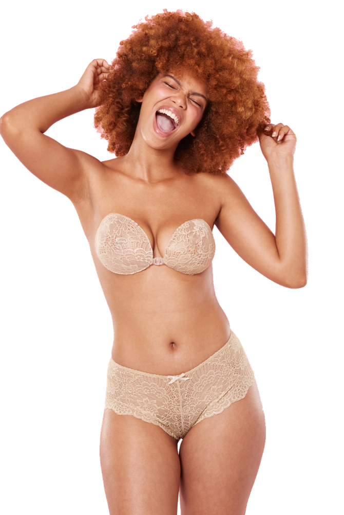 French Floral Lace Knickers In Nude Glamour - InvisiBra