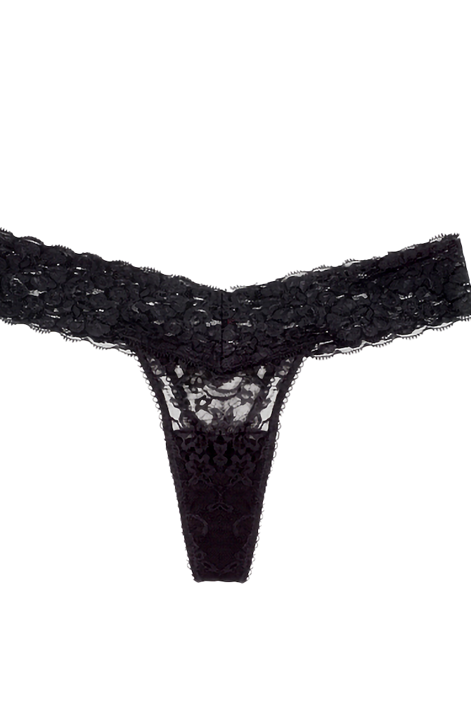 Lace Seamless Thong In Black Blackberry - InvisiBra