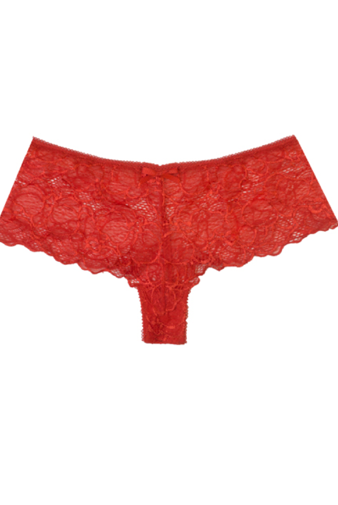 Red Floral Lace Knickers Frenchie Hot Stuff - InvisiBra