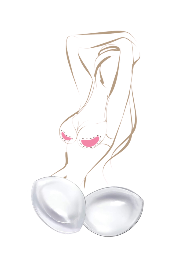 Clear Oval Silicone Push-up Bra Inserts/Cleavage Enhancers/Bust Boosters - InvisiBra